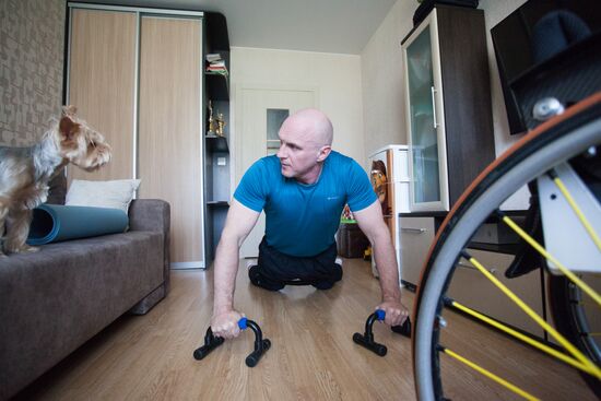 Russia Wheelchair Basketballer Training