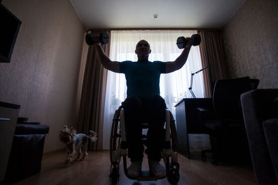 Russia Wheelchair Basketballer Training