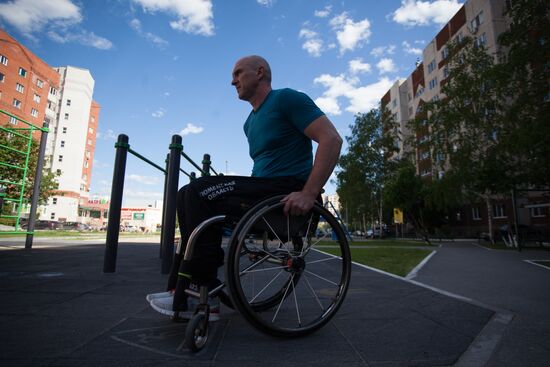 Russia Wheelchair Basketballer Training