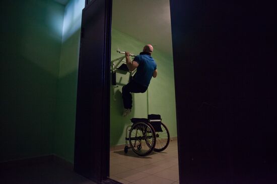 Russia Wheelchair Basketballer Training