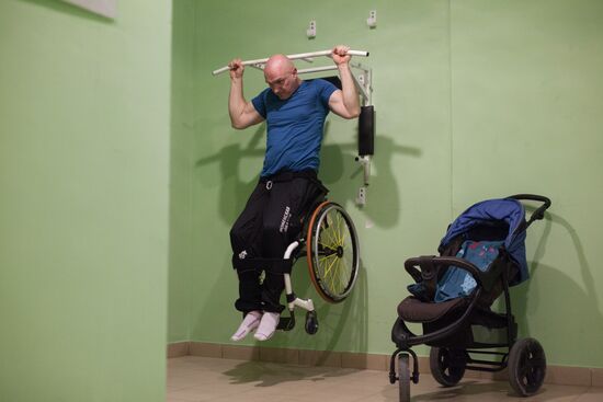 Russia Wheelchair Basketballer Training