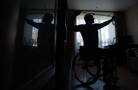 Russia Wheelchair Basketballer Training