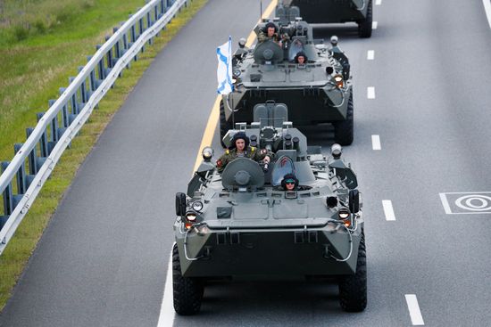 Russia WWII Victory Parade Rehearsal