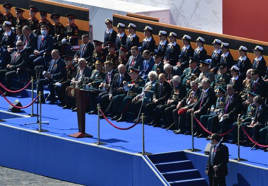 Russian President Vladimir Putin takes part in military parade to mark 75th anniversary of Victory in World War II