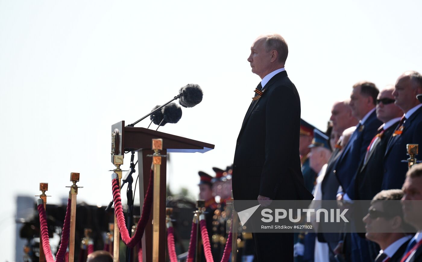 Russian President Vladimir Putin takes part in military parade to mark 75th anniversary of Victory in World War II