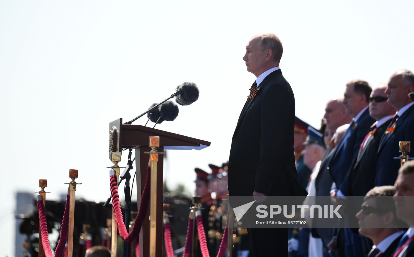 Russian President Vladimir Putin takes part in military parade to mark 75th anniversary of Victory in World War II