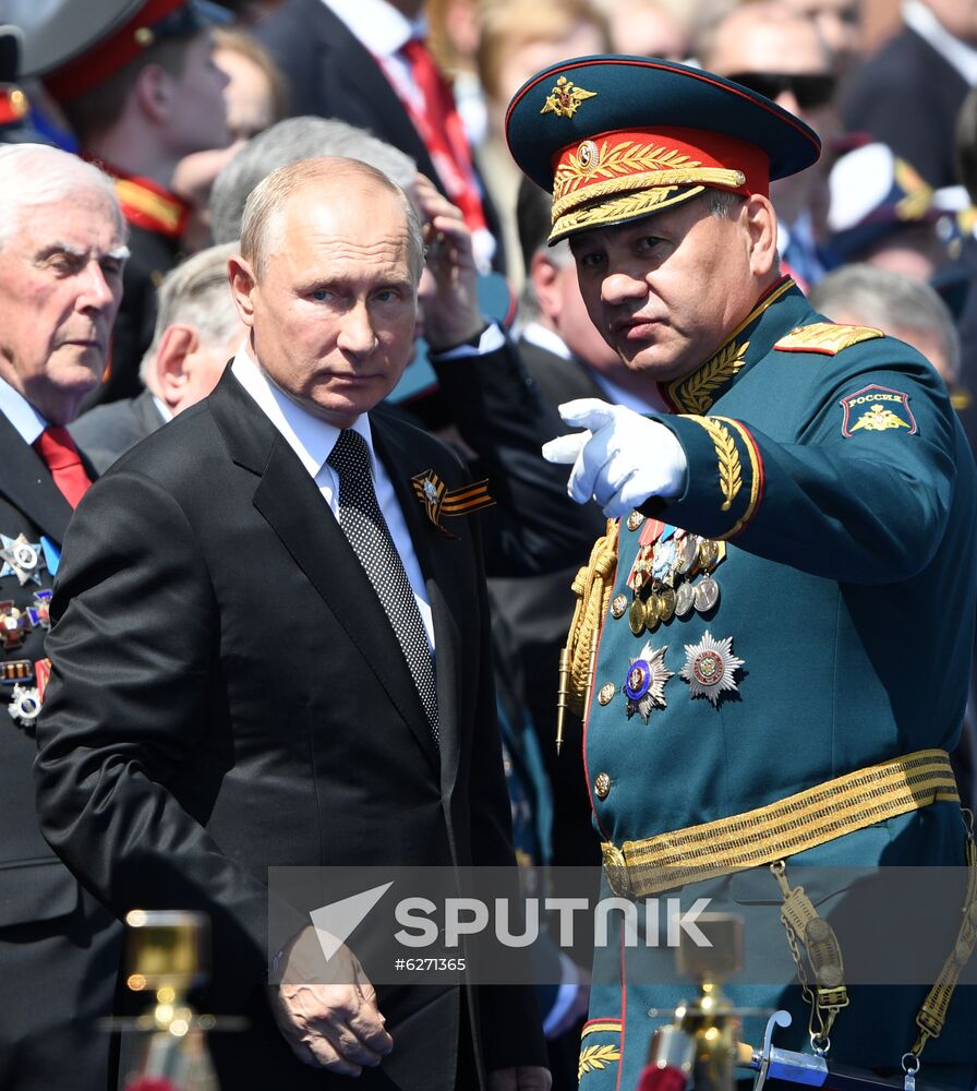 Russian President Vladimir Putin takes part in military parade to mark 75th anniversary of Victory in World War II