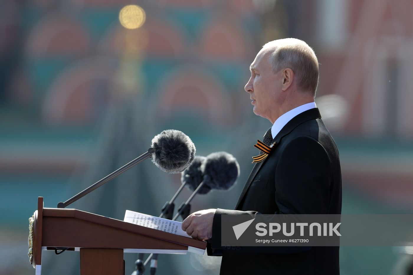 Russian President Vladimir Putin takes part in military parade to mark 75th anniversary of Victory in World War II