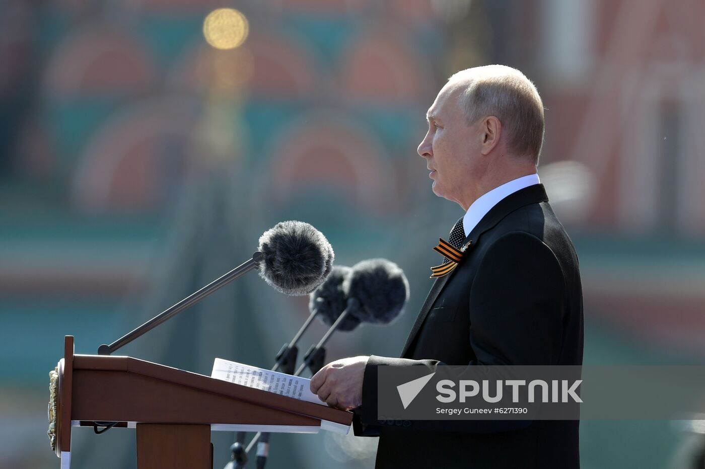 Russian President Vladimir Putin takes part in military parade to mark 75th anniversary of Victory in World War II