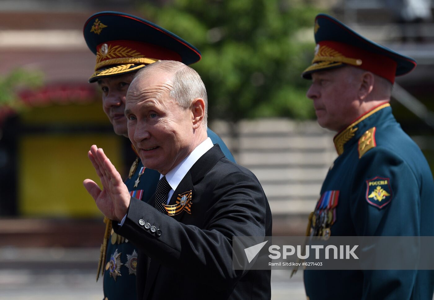 Russian President Vladimir Putin takes part in military parade to mark 75th anniversary of Victory in World War II