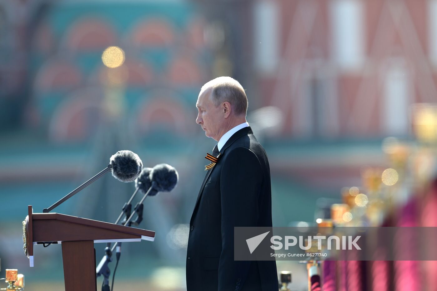 Russian President Vladimir Putin takes part in military parade to mark 75th anniversary of Victory in World War II
