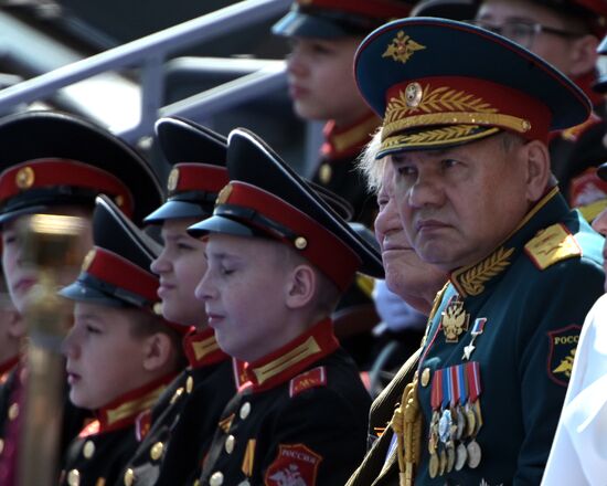 Russian President Vladimir Putin takes part in military parade to mark 75th anniversary of Victory in World War II