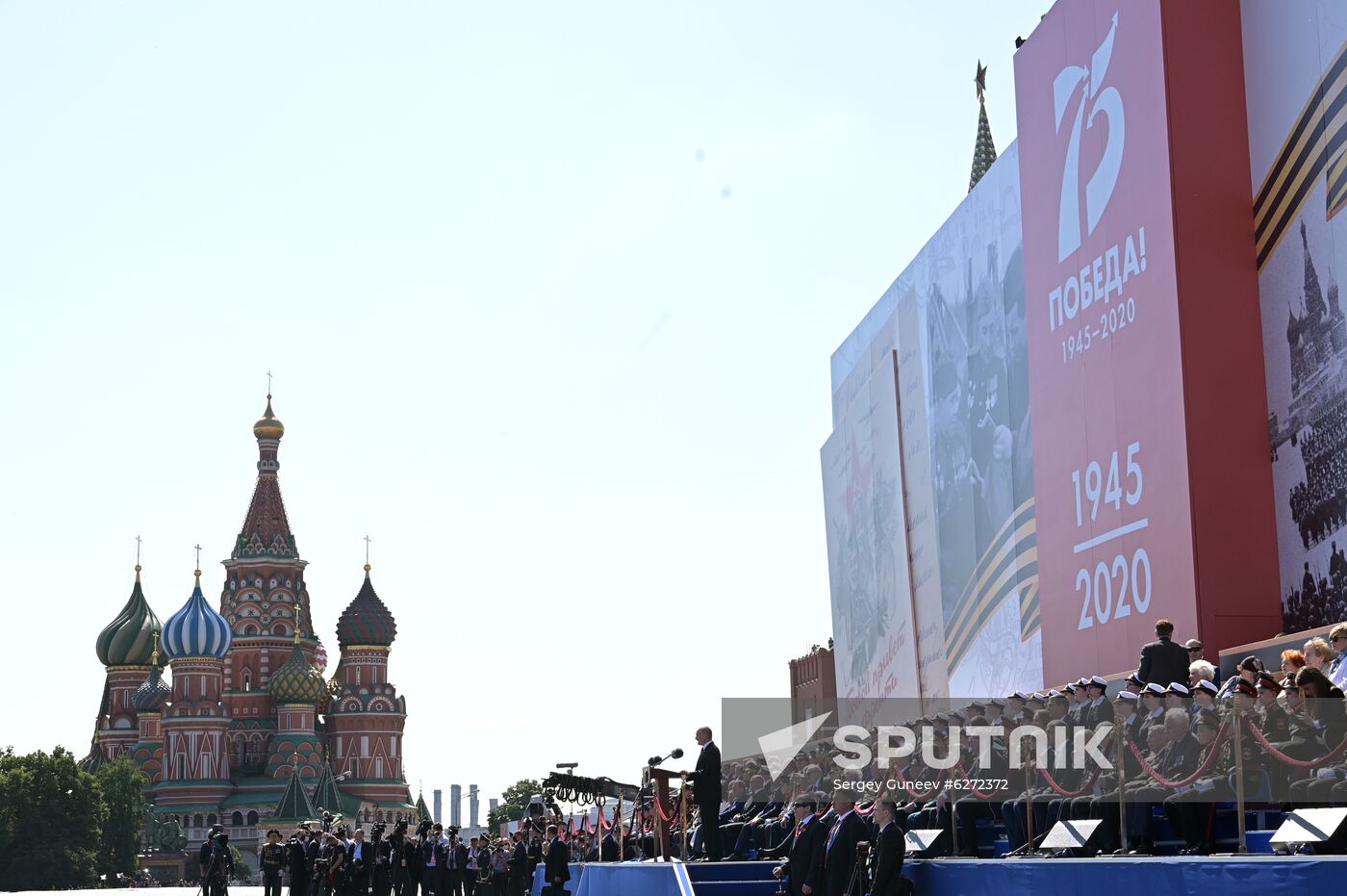 Russian President Vladimir Putin takes part in military parade to mark 75th anniversary of Victory in World War II