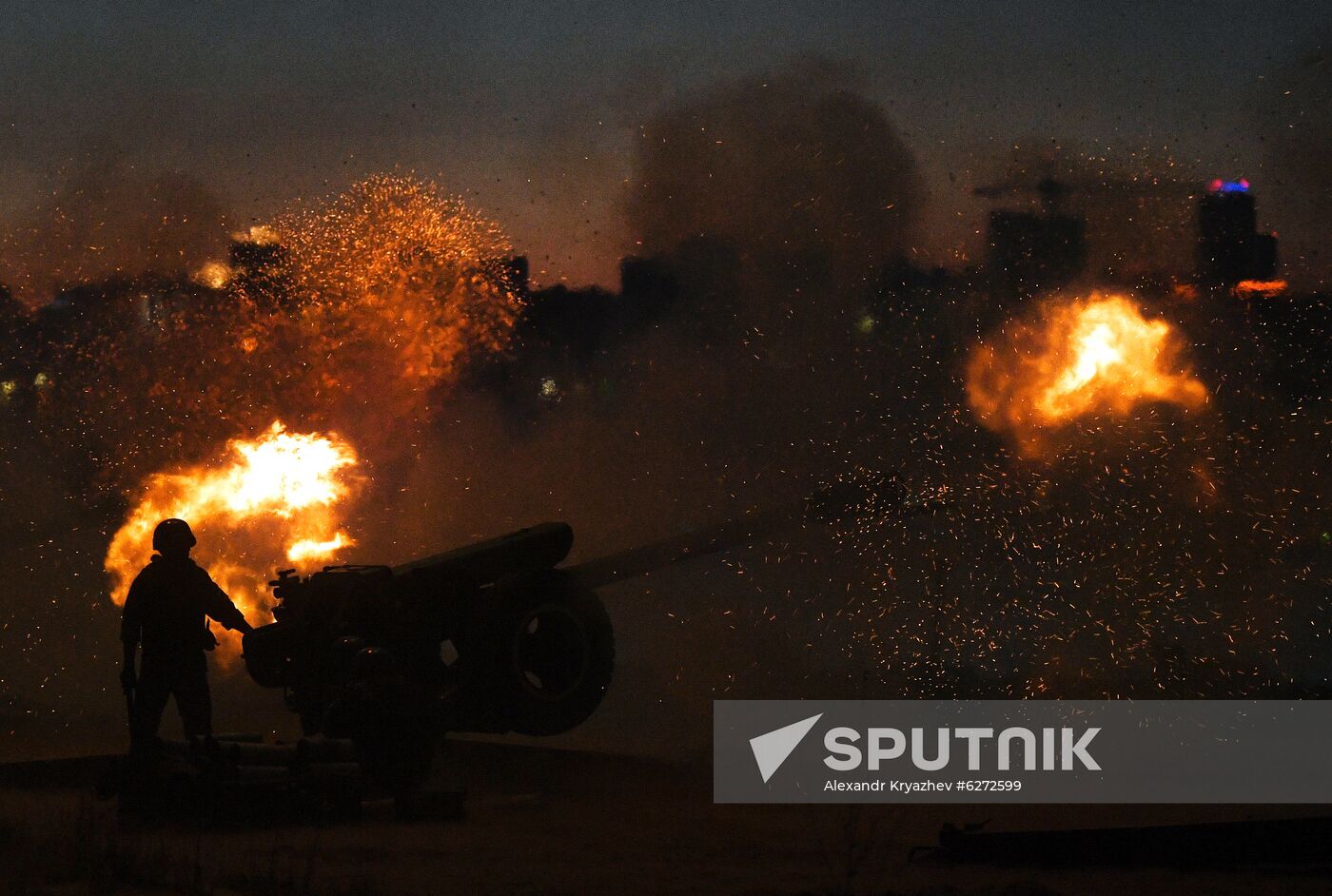 Fireworks across Russia marking 75th anniversary of Victory in World War II