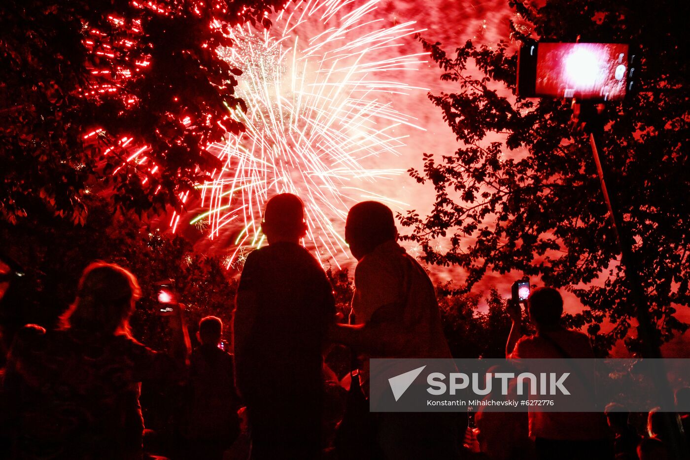 Fireworks across Russia marking 75th anniversary of Victory in World War II