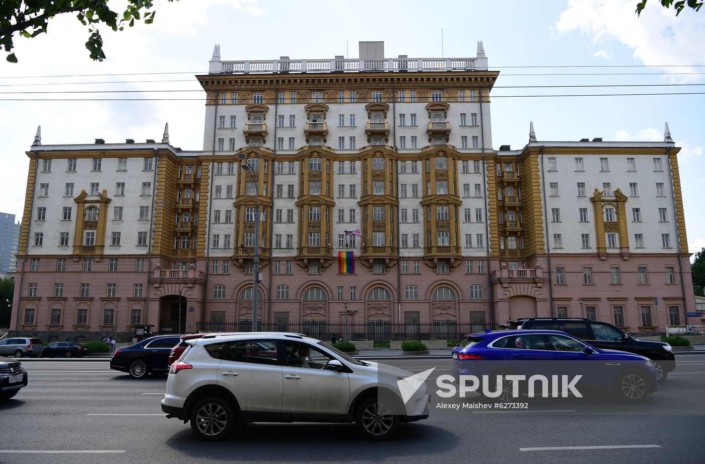 Russia US Embassy LGBT Flag