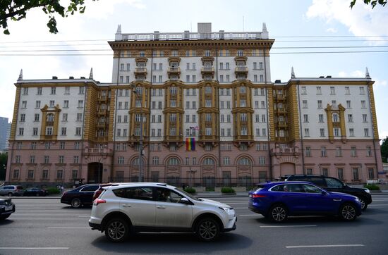 Russia US Embassy LGBT Flag