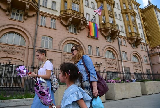 Russia US Embassy LGBT Flag