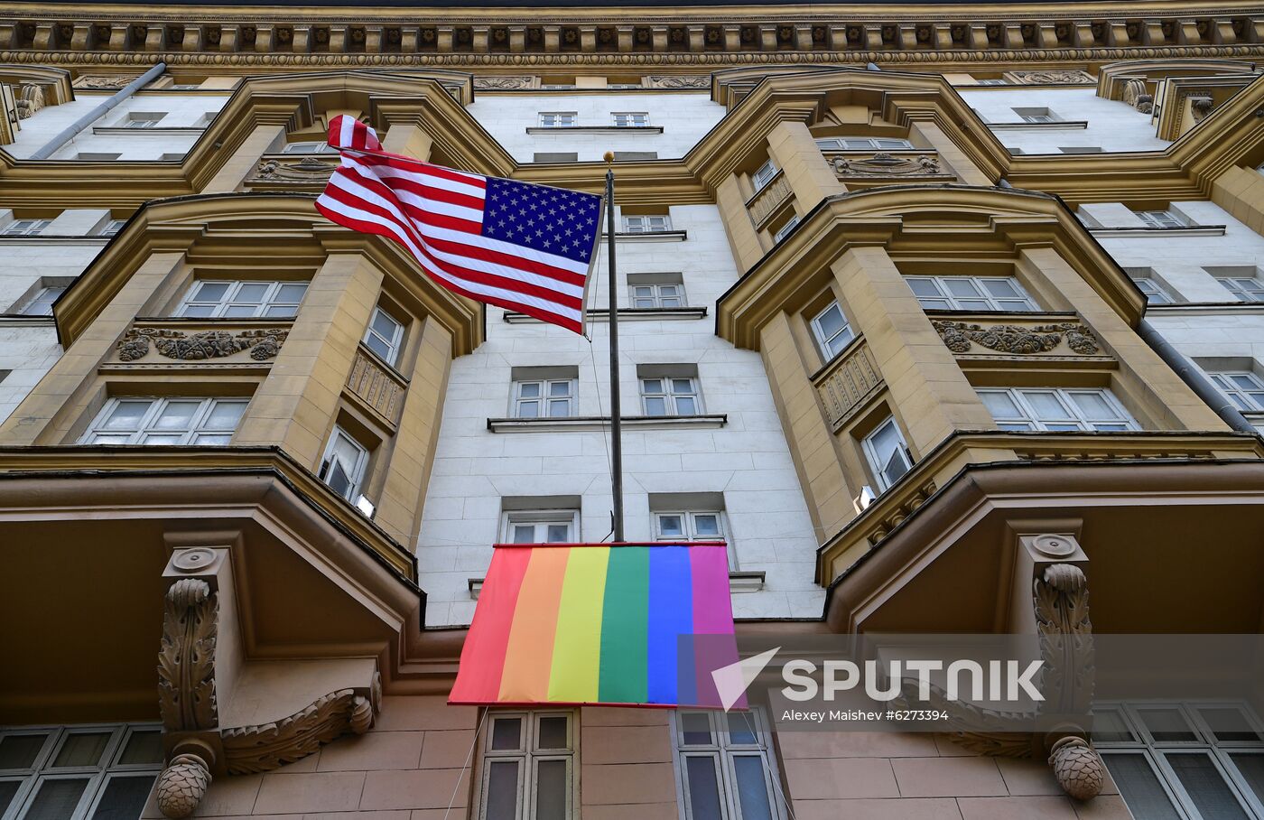 Russia US Embassy LGBT Flag