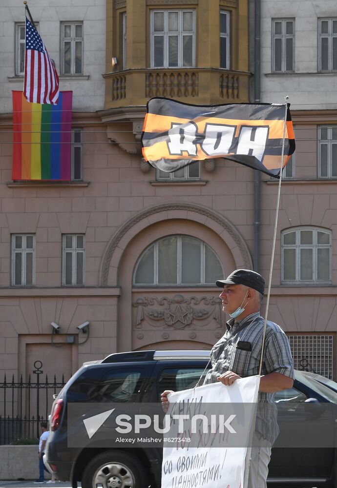 Russia US Embassy LGBT Flag