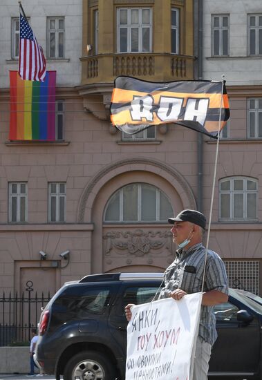 Russia US Embassy LGBT Flag