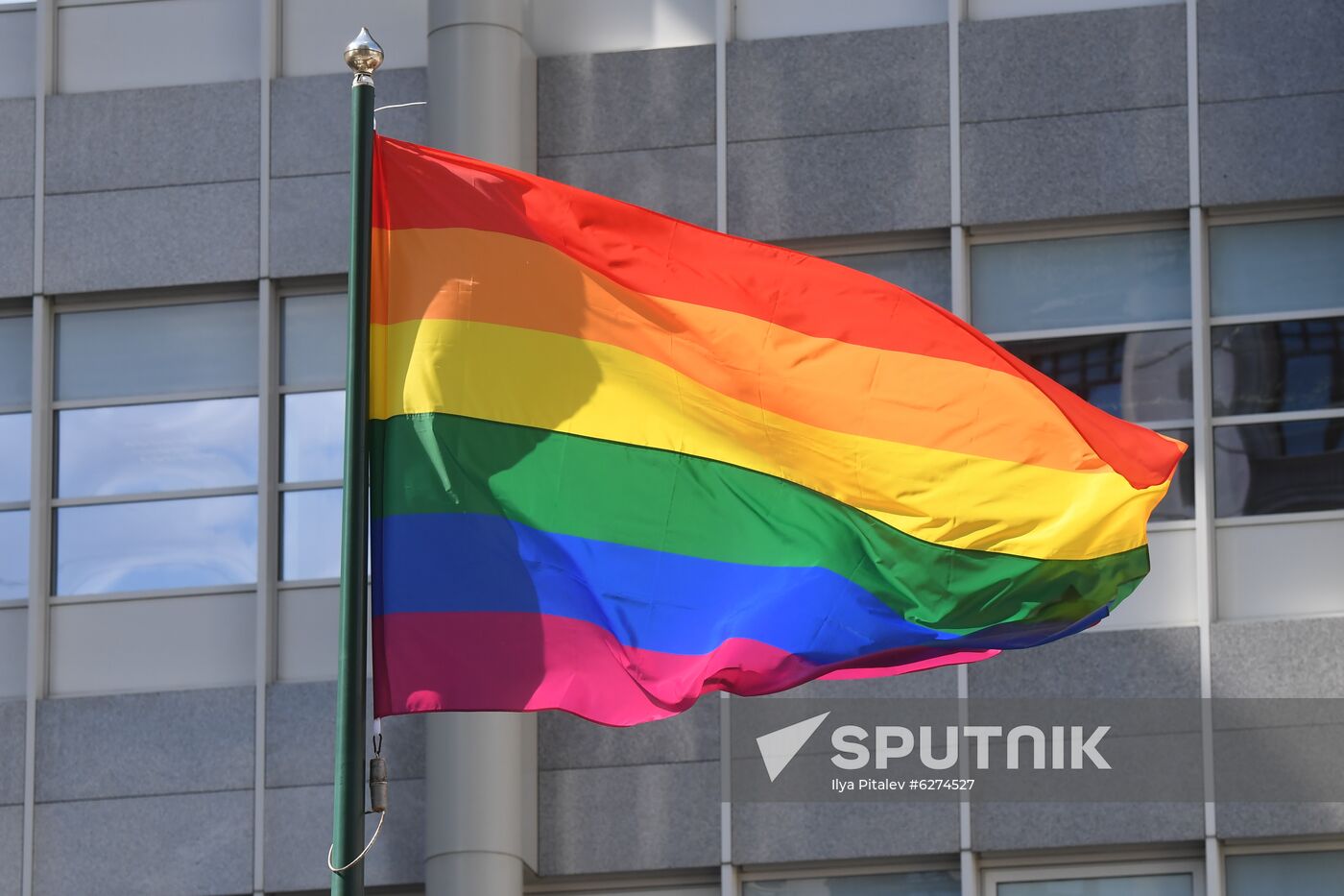 Russia British Embassy LGBT Flag