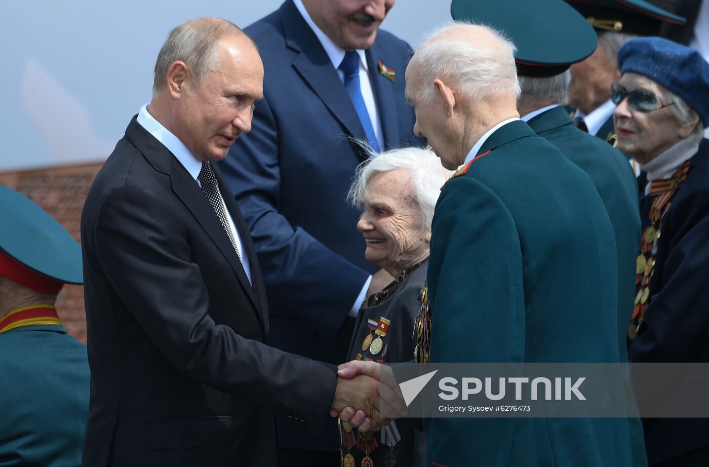 President of Russia Vladimir Putin and President of Belarus Alexander Lukashenko unveil Rzhev Memorial to Soviet Soldiers