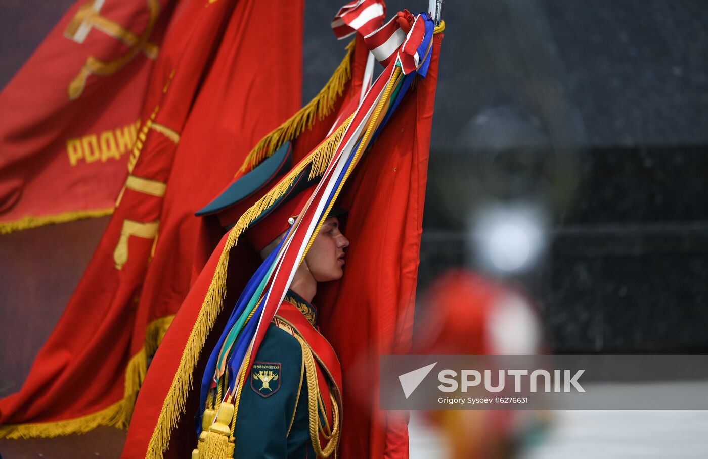 President of Russia Vladimir Putin and President of Belarus Alexander Lukashenko unveil Rzhev Memorial to Soviet Soldiers