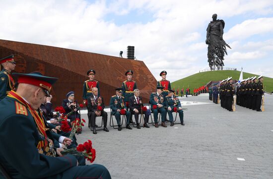 President of Russia Vladimir Putin and President of Belarus Alexander Lukashenko unveil Rzhev Memorial to Soviet Soldiers