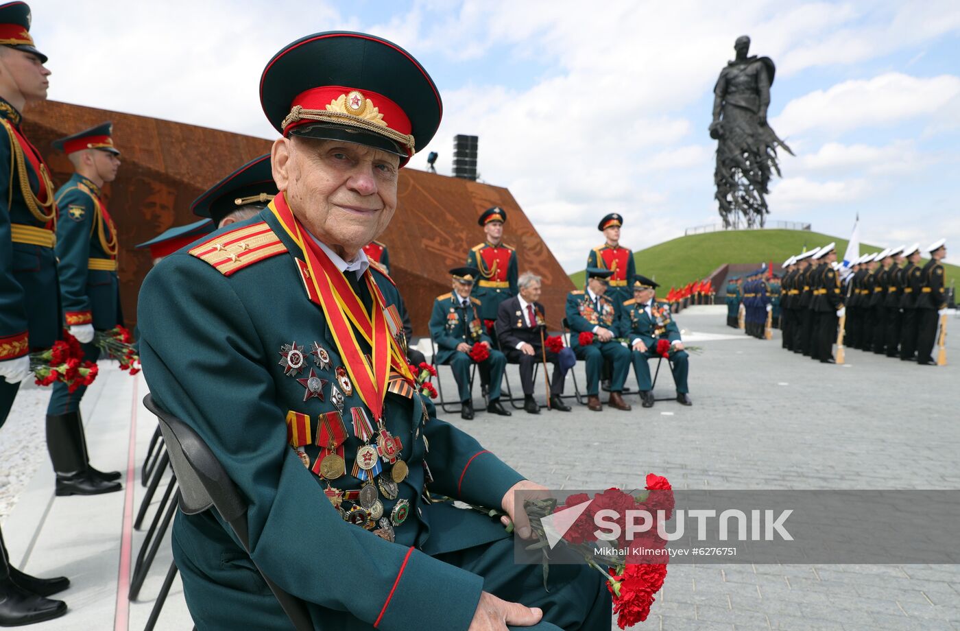 President of Russia Vladimir Putin and President of Belarus Alexander Lukashenko unveil Rzhev Memorial to Soviet Soldiers