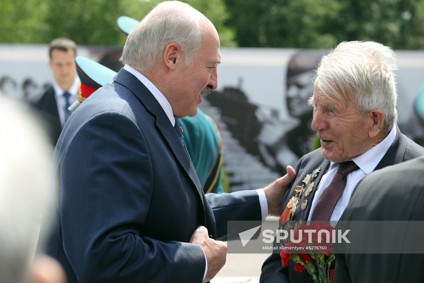 President of Russia Vladimir Putin and President of Belarus Alexander Lukashenko unveil Rzhev Memorial to Soviet Soldiers