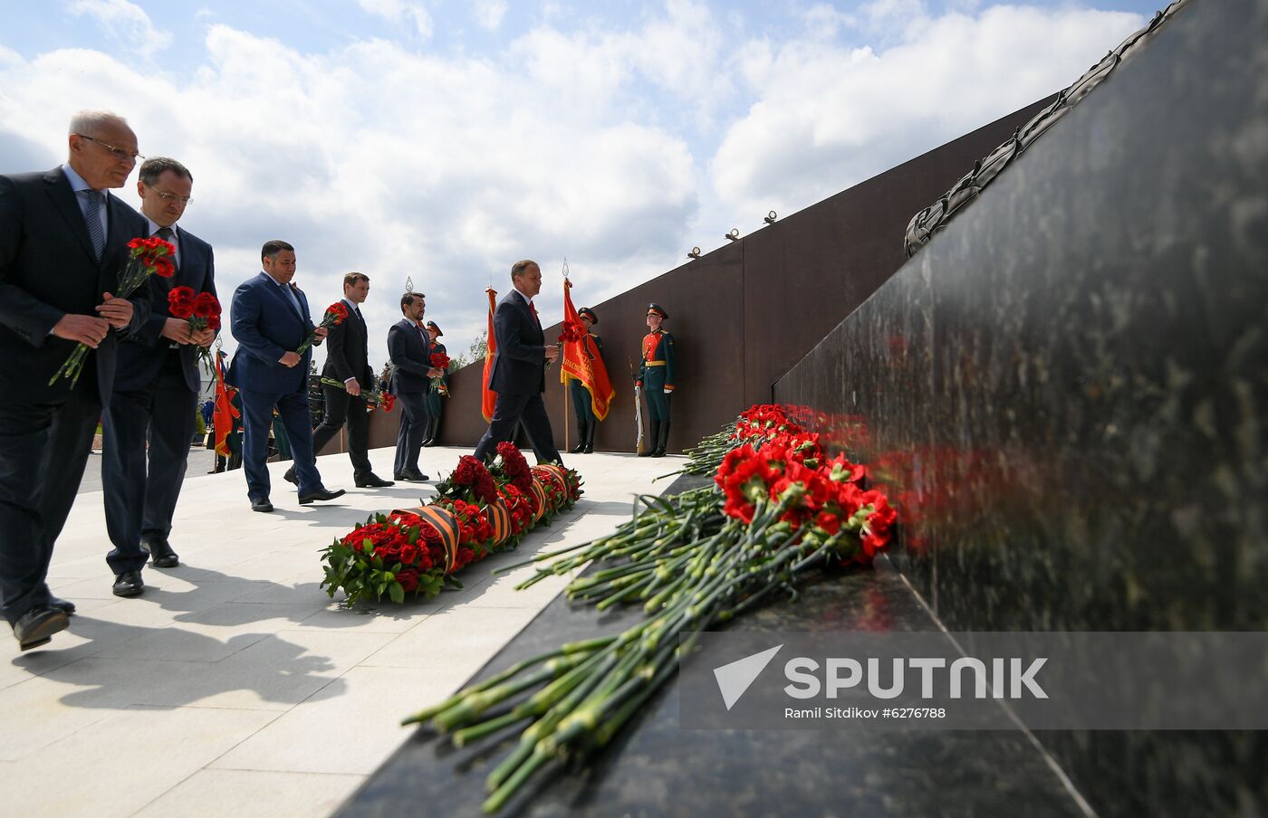President of Russia Vladimir Putin and President of Belarus Alexander Lukashenko unveil Rzhev Memorial to Soviet Soldiers