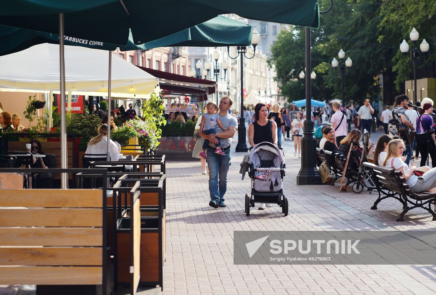 Stary (Old) Arbat Street after Covid-19 lockdown lifted