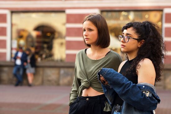 Stary (Old) Arbat Street after Covid-19 lockdown lifted