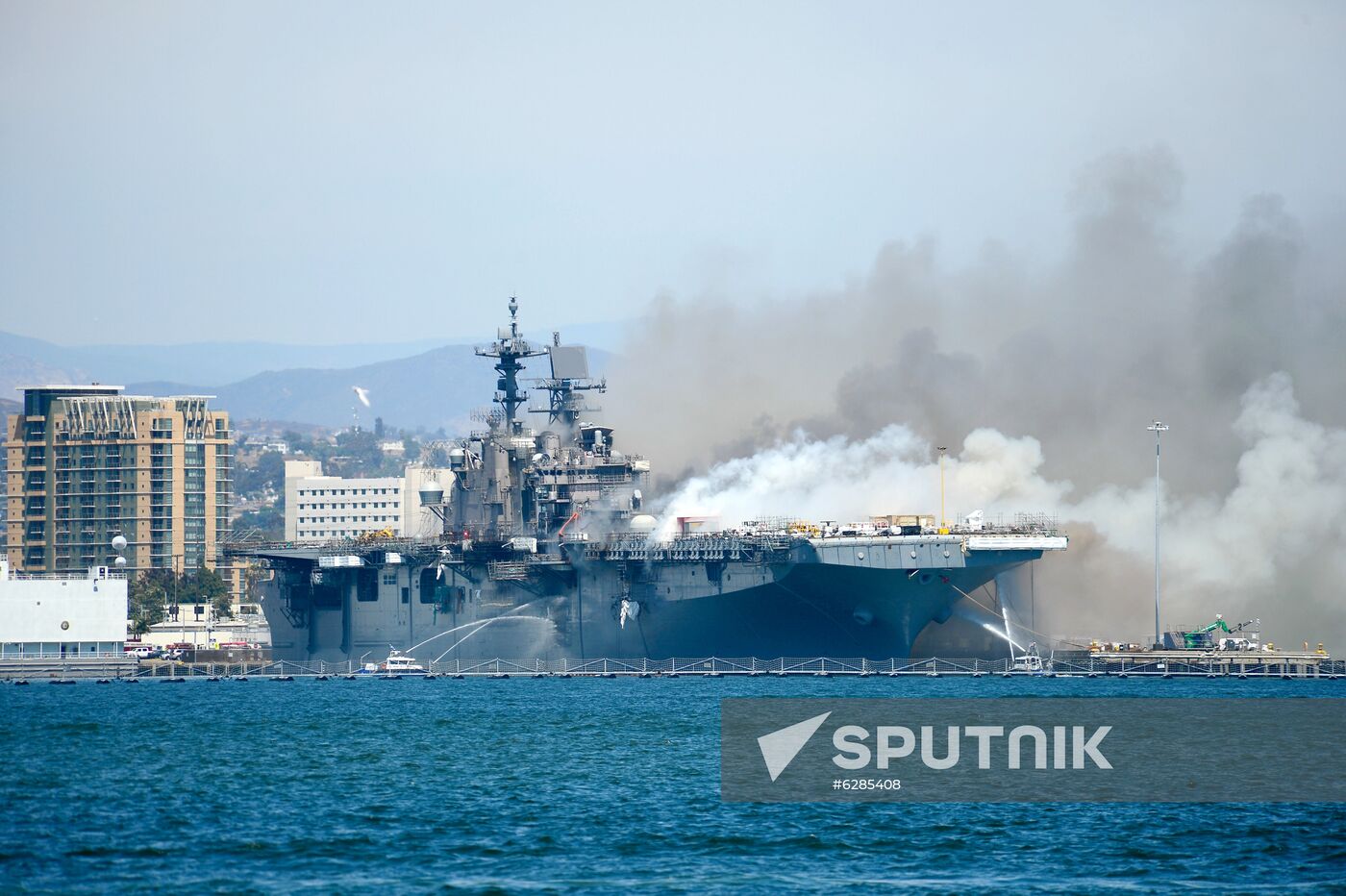 US Navy Ship Fire