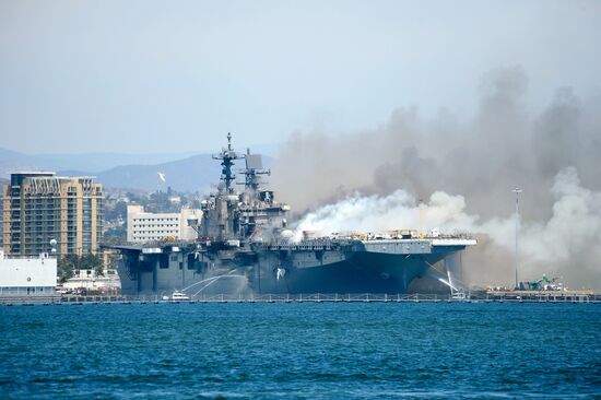US Navy Ship Fire