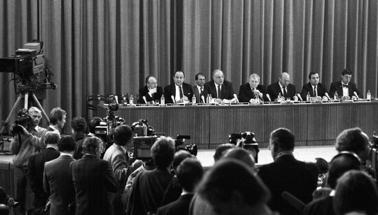 Chancellor of Federal Republic of Germany Helmut Kohl visits USSR