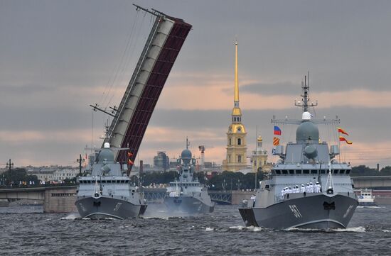 Russia Navy Day Parade Rehearsal 