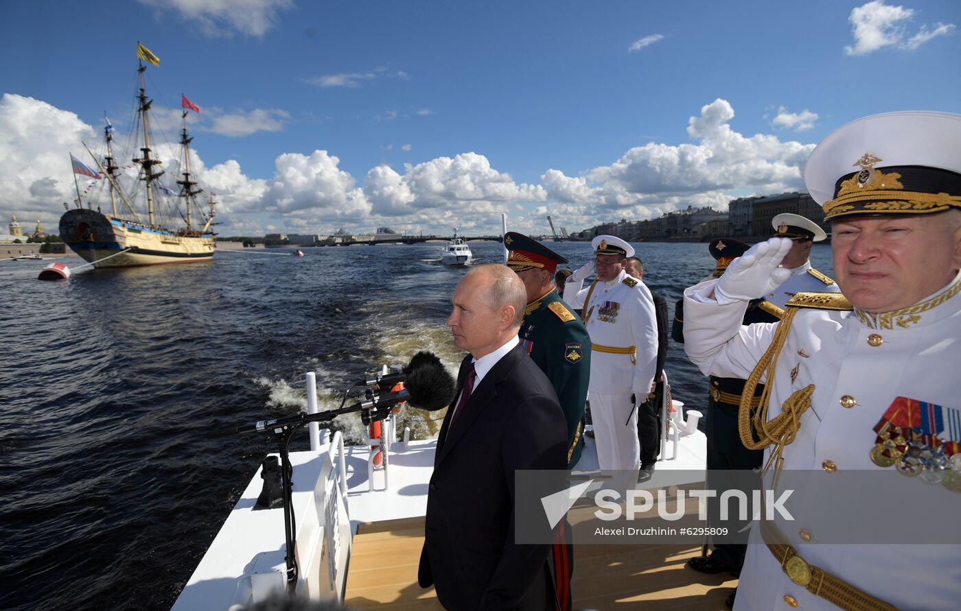 Russia Putin Navy Day Parade 