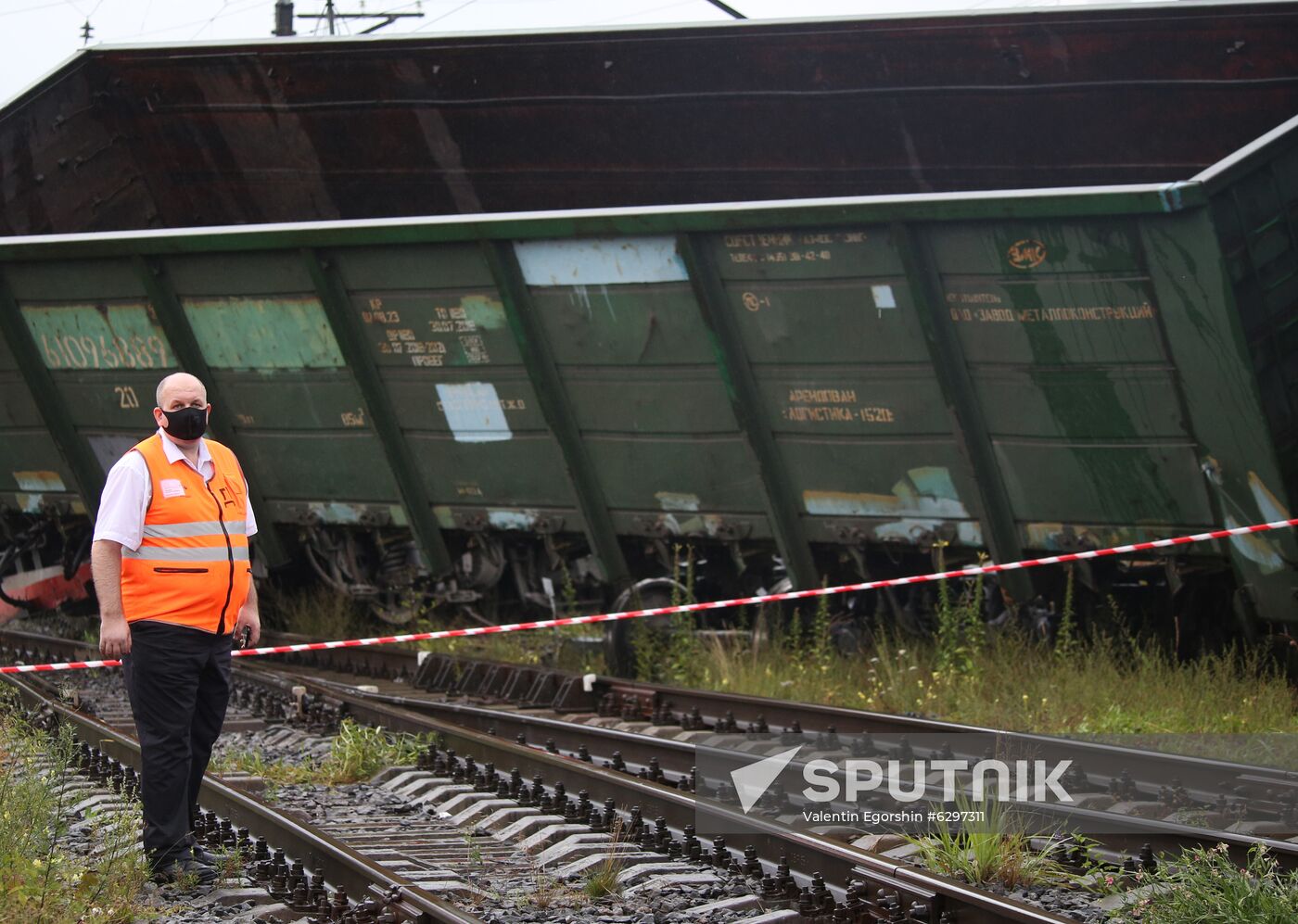 Russia Cargo Trains Derailment