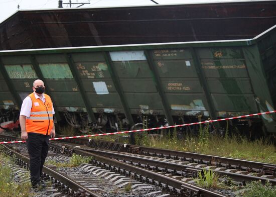 Russia Cargo Trains Derailment