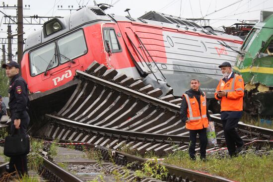Russia Cargo Trains Derailment