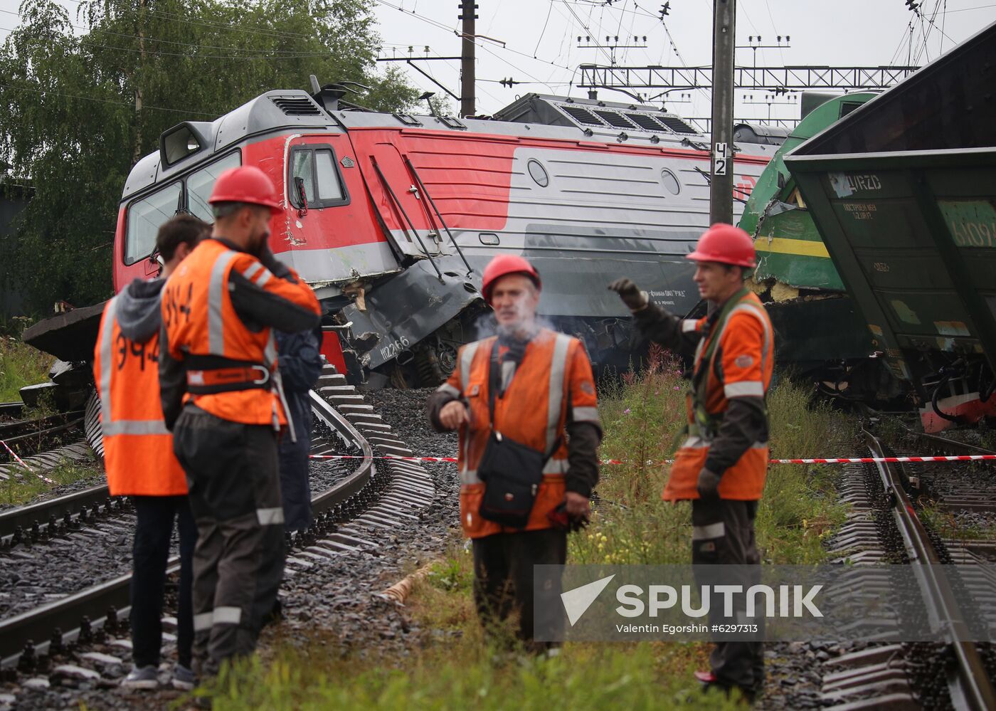 Russia Cargo Trains Derailment