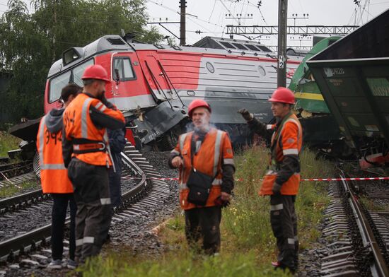 Russia Cargo Trains Derailment