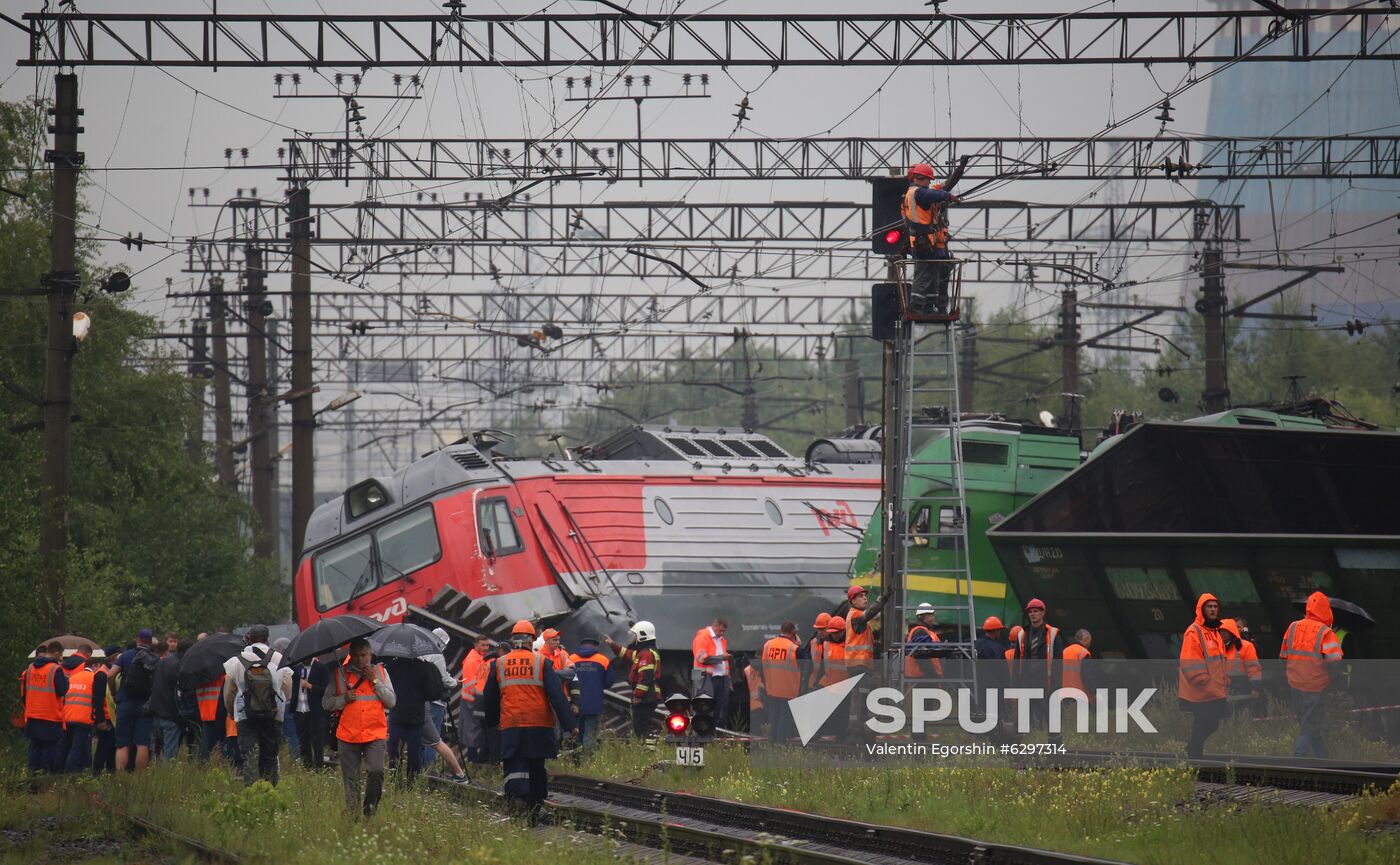 Russia Cargo Trains Derailment