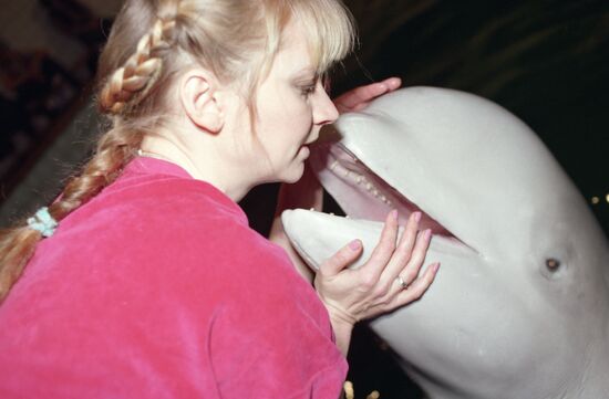 Dolphin trainer Alla Azovtseva