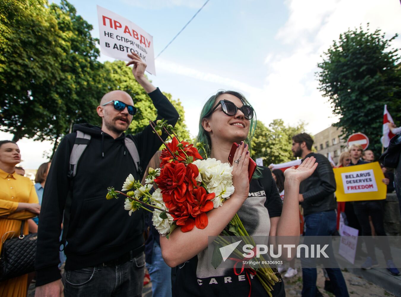 Latvia Belarus Presidential Election Protest