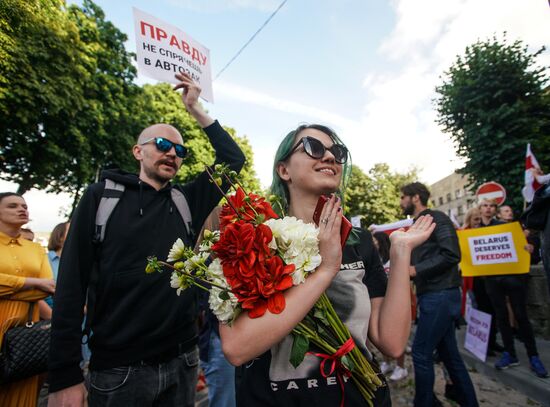 Latvia Belarus Presidential Election Protest
