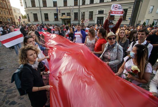 Latvia Belarus Presidential Election Protest