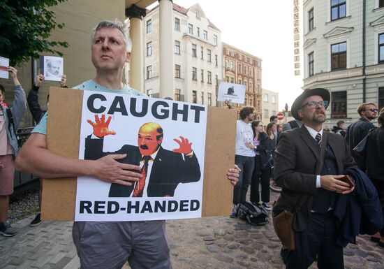 Latvia Belarus Presidential Election Protest